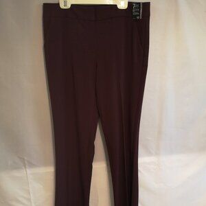 NWT 7th Avenue Design Ladies Size 10 Tall Burgundy Straight Leg Dress Pants